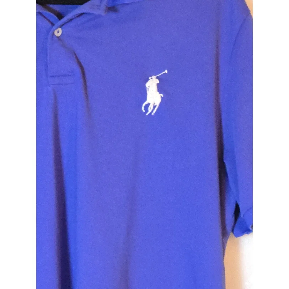 Vintage Ralph Lauren Shirt Men 2XL Purple Polo Big Pony Golf Preppy‎ Pima Cotton